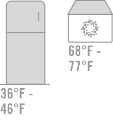36F-46F Refrigerator and 68F-77F Room Temperature Icon