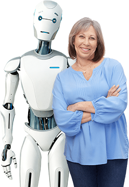 robot with woman