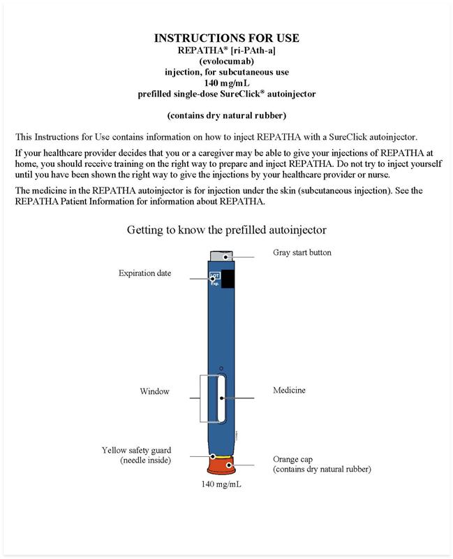 Repatha® (evolocumab) SureClick® Autoinjector Instructions